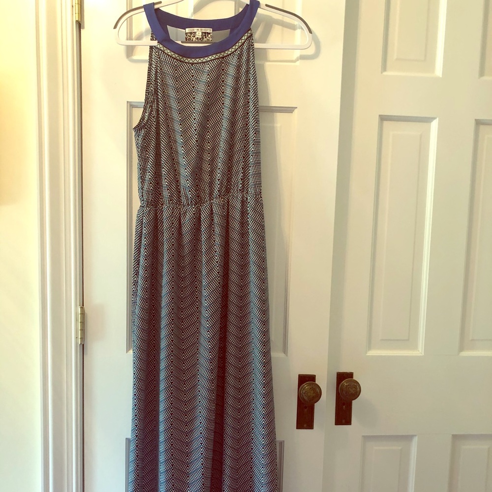 Maxi dress crepe soft flow elastic waist